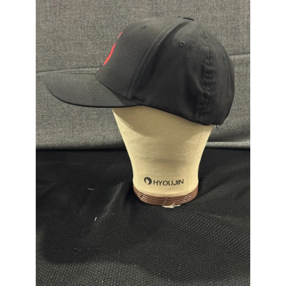 The Game Baseball Cap Men's One Size Black 6 Logo Classic Flexfit Stretch Hat